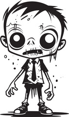 Eerily Endearing Cute Zombie Vector Icon Playful Putridity Creepy Cartoon Emblem