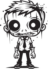 Zany Zombies Cute Zombie Vector Icon Lovable Lurchers Creepy Cartoon Emblem