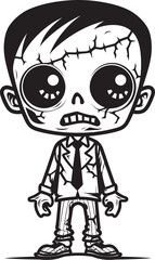 Chilling Charm Creepy Zombie Symbol Eerily Endearing Cute Creepy Cartoon Logo