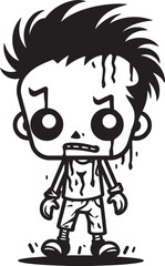 Spooky Sweetness Cartoon Zombie Emblem Chilling Charm Creepy Zombie Symbol