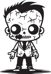 Playful Putrefaction Cartoon Zombie Logo Ghastly Giggles Cute Zombie Vector Icon