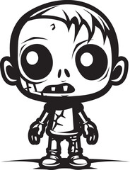 Creepy Cuteness Cartoon Zombie Logo Ghastly Giggles Cute Zombie Vector Icon