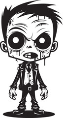 Eerily Endearing Cartoon Zombie Logo Zany Zombies Cute Zombie Vector Icon