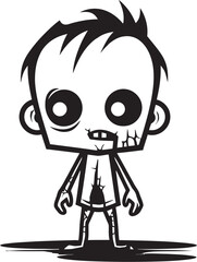 Sinister Smiles Creepy Cartoon Emblem Quirky Quagmire Zombie Symbol