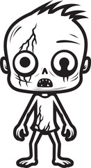 Sinister Sweetness Cartoon Zombie Design Spooky Smiles Cute Zombie Vector Icon