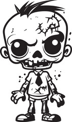 Ghastly Grins Creepy Cartoon Emblem Lovable Living Dead Zombie Symbol