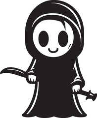 Ghastly Grins Mischievous Reaper Symbol Darling Darkness Cartoon Grim Ripper Logo