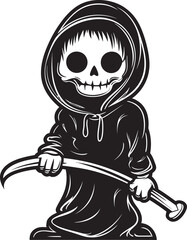 Sinister Smiles Mischievous Grim Symbol Eerie Endearment Cartoon Grim Ripper Logo