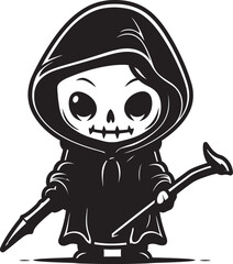 Grim Guide Cartoon Grim Ripper Logo Spooky Silliness Lovely Grim Vector Icon