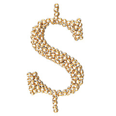 Symbol made of golden volleyballs