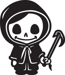 Grim Guide Cartoon Grim Ripper Logo Spooky Silliness Lovely Grim Vector Icon