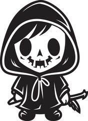 Angelic Avenger Tiny Reaper Symbol Charming Cadavers Sweet Grim Ripper Logo Design