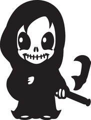 Sweet Specter Lovely Grim Ripper Icon Cherubic Charon Cartoon Grim Ripper Emblem