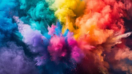 Poster Spectacular colored powder burst representing a new beginning © furyon