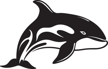 Tiny Titan of the Tides Cartoon Orca Logo Design Adorable Aquatic Ambassador Sweet Orca Vector Icon
