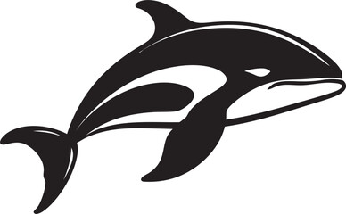 Sweet Sea Sentinel Cartoon Whale Logo Darling Dolphin Defender Cute Orca Vector Icon