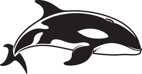 Playful Pod Cartoon Whale Logo Petite Poseidon Cute Orca Vector Icon