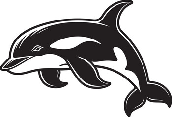 Tiny Titan of the Tides Cute Orca Vector Icon Adorable Aquatic Ambassador Adorable Orca Emblem