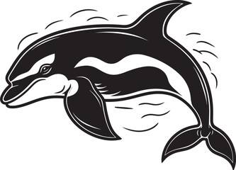 Darling Dolphin Defender Playful Orca Emblem Playful Pod Lovely Orca Symbol