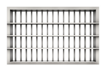 Prison Jail Stainless Bars Isolated on Transparent Background
