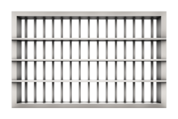 Prison Jail Stainless Bars Isolated on Transparent Background
