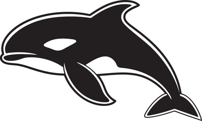 Petite Poseidon Cartoon Orca Logo Design Tiny Titan of the Tides Sweet Orca Vector Icon