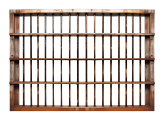 Prison Jail Rusty Bars Isolated on Transparent Background
