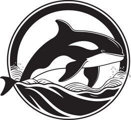 Tiny Titan of the Tides Sweet Orca Vector Icon Adorable Aquatic Ambassador Playful Orca Emblem