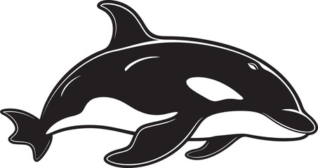 Obraz premium Sweet Sea Sentinel Cartoon Whale Logo Darling Dolphin Defender Cute Orca Vector Icon