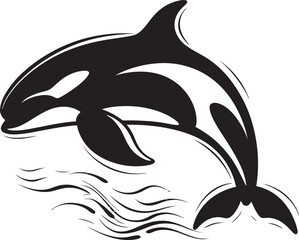 Tiny Titan of the Tides Cartoon Orca Logo Design Adorable Aquatic Ambassador Sweet Orca Vector Icon