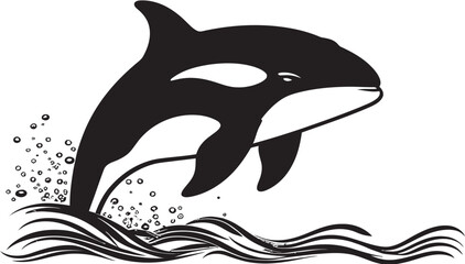 Adorable Aquatic Ambassador Sweet Orca Vector Icon Whimsical Water Warrior Playful Orca Emblem