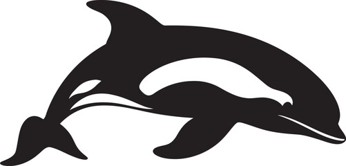 Petite Poseidon Adorable Orca Emblem Tiny Titan of the Tides Charming Orca Symbol