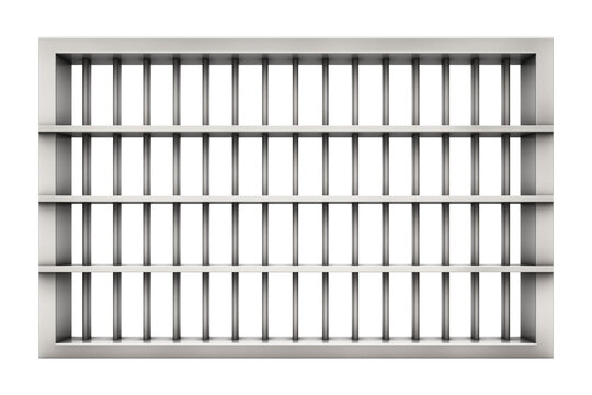 Prison Jail Stainless Bars Isolated on Transparent Background
