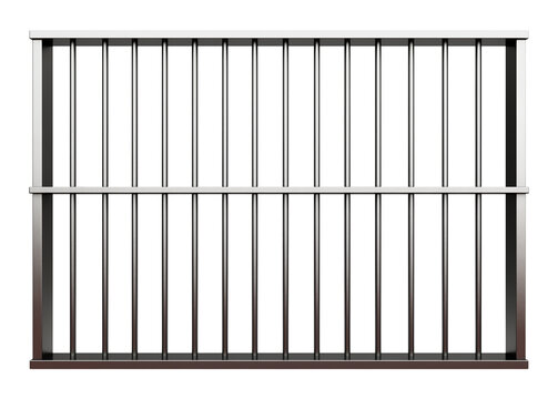 Prison Jail Stainless Bars Isolated on Transparent Background
