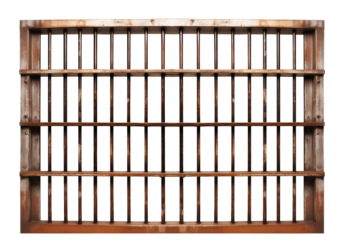 Prison Jail Rusty Bars Isolated on Transparent Background
