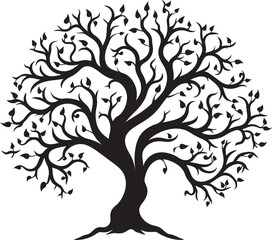 Obraz premium Aesthetic Austerity Icon of Withered Tree Branches Gaunt Growth Glyph Vector Design of Dry Tree Limbs