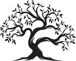 Pallid Plant Pennant Emblem of Dry and Dead Tree Branch Sere Stump Stamp Symbolic Logo of Withered Limb