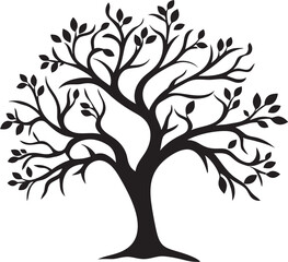 Gaunt Growth Glyph Vector Design of Dry Tree Limbs Fallow Flora Insignia Logo Depicting Dead Tree Branches