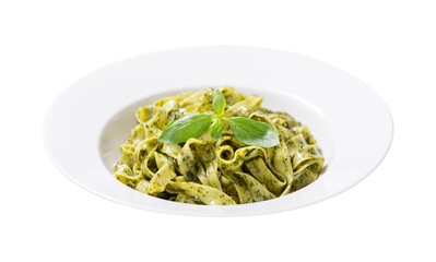 plate of pasta with pesto sauce isolated on a transparent background - 760814694