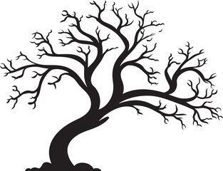 Vacant Vegetation Vector Symbolic Emblem of Lifeless Tree Ephemeral Elegance Emblem Icon of Dry Branch