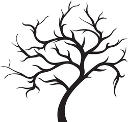 Obraz premium Barren Beauty Vector Symbol of Withered Branch Stark Strain Emaciated Timber Emblem