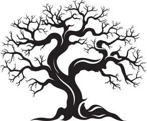 Rustic Rigor Representation Dry and Dead Tree Branch Icon Dreary Driftwood Design Emblem of Arid Tree Branches