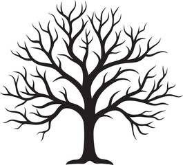 Arid Abstract Emblem of Dry Tree Branch Ephemeral Expression Symbolic Logo of Lifeless Wood