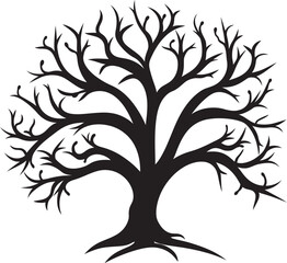Ephemeral Expression Symbolic Logo of Lifeless Wood Whithered Wonder Vector Icon of Dead Branch