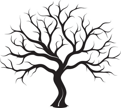 Fallow Framework Emblem of Desiccated Tree Limb Gaunt Graphics Vector Logo Design of Dry Branch