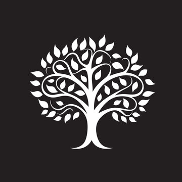 Devoid Detail Iconic Emblem of Withered Wood Blossom Bottled Floral Emblem Vector Icon