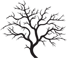 Droughty Driftwood Design Dry and Dead Tree Branch Icon Emaciated Timber Token Vector Logo of a Desiccated Branch