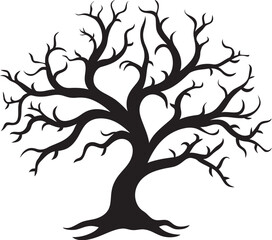 Aesthetic Austerity Icon of Withered Tree Branches Gaunt Growth Glyph Vector Design of Dry Tree Limbs