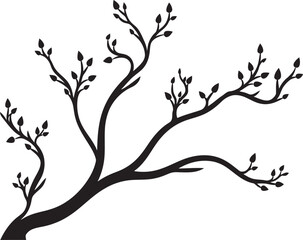 Dreary Driftwood Design Emblem of Arid Tree Branches Wasted Woodwork Symbol Logo Design of Dry Tree Branches
