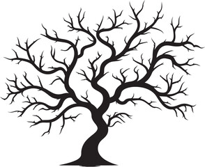 Wasted Woodwork Symbol Logo Design of Dry Tree Branches Ephemeral Elegance Emblem Vector Icon of Dead Tree Branches